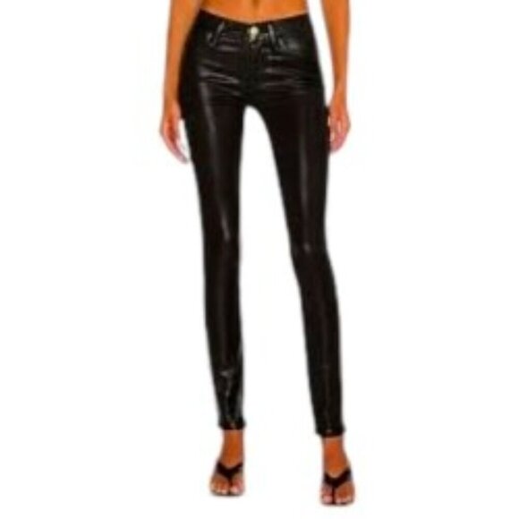 Frame Le Skinny de Jeanne Coated Skinny Jeans 27 - Picture 1 of 5